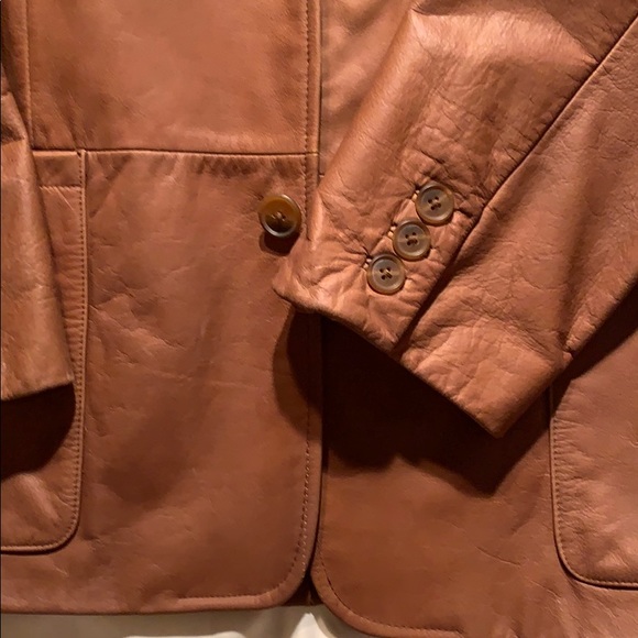 Men’s distressed raw leather blazer - Picture 3 of 6